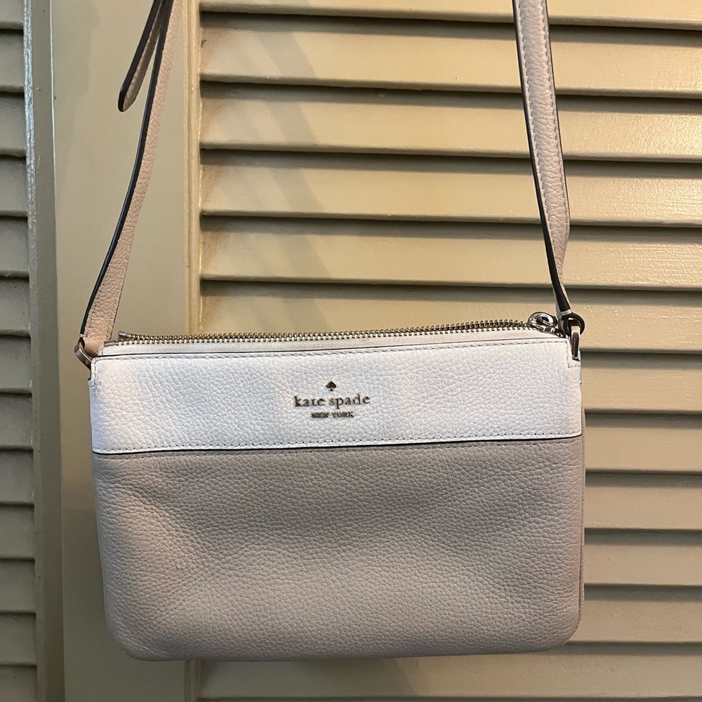 Kate Spade White and Beige Lelia Crossbody Bag